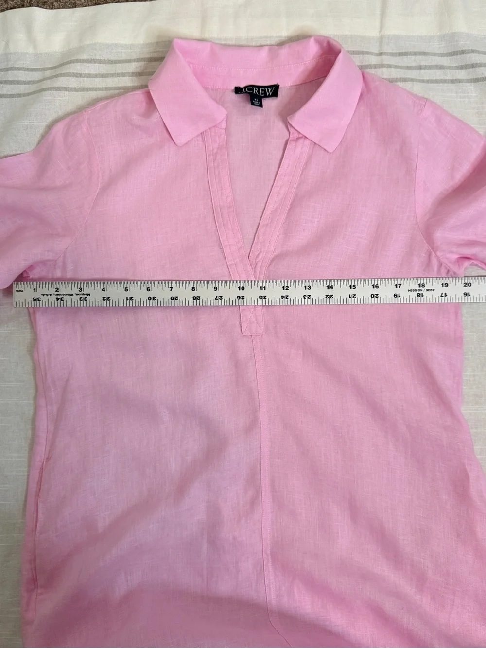 J.Crew Pink Linen V-Neck Popover Dress Size XS Excellent Condition